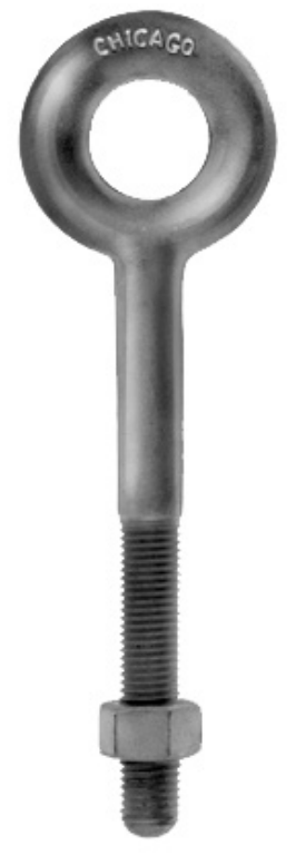 1/2" x 10" Galvanized Plated Machinery Eye Bolt No Shoulder (08474 3)