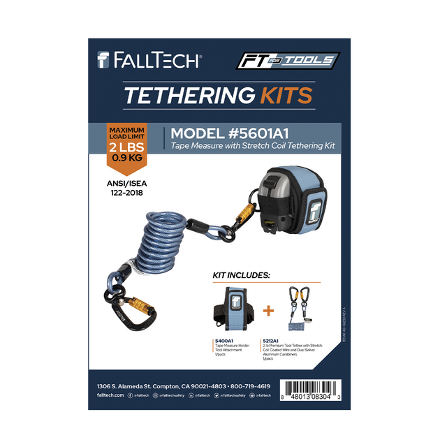 Tool Tethering Kit, 2 lb, Tape Measure with Stretch Coil Tether (5601A1)
