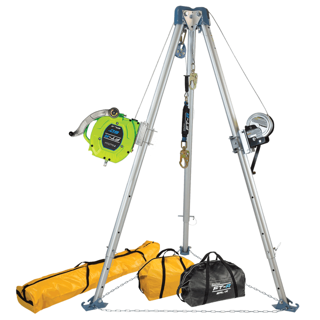 11' Tripod Kit with 7297 Winch, 721560R 3-Way SRL-R, and Storage Bags