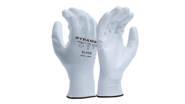 Polyurethane- 18g Non-Cut - White - Size Large (GL409L) Per 12
