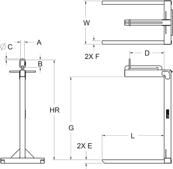 6,000 lbs Dual Bale Pallet Lifter 36" Fork Length (14513)