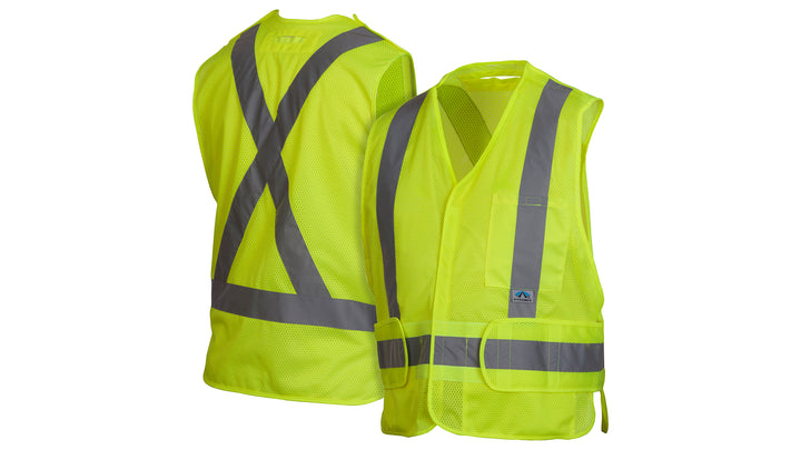 Lime Hi-Vis Lime Vest with Reflective Tape - Self Extinguishing - Size Medium (RCA2510SEM) Per 1
