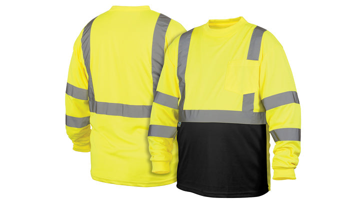 Lime/Black Hi-Vis Lime Long Sleeve - Black Bottom - Size Large (RLTS3110BL) Per 5