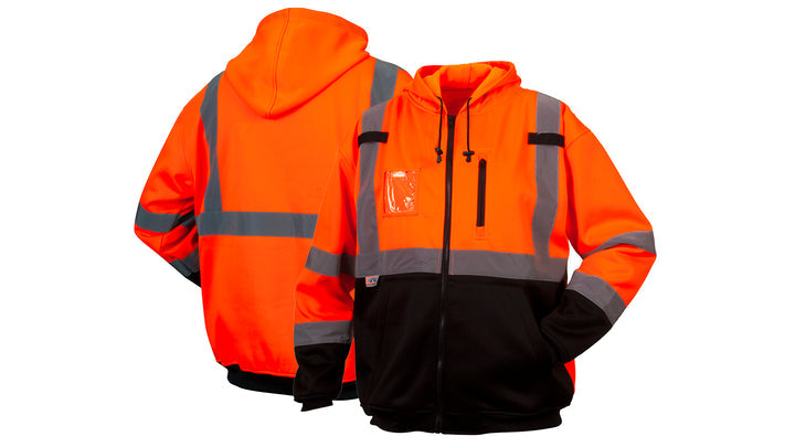 Orange Class 3 premium zipper sweatshirt in orange - 4X large (RSZH3320X4) Per 1