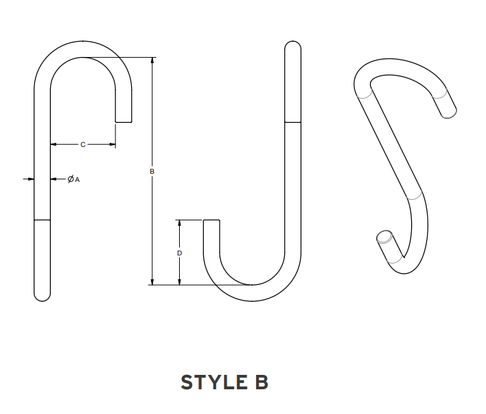 1" x 11" S-Hook Style B (14206)