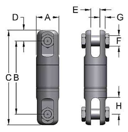 Miller Angular Contact Ball Bearing Swivel Model H-111 Jaw to Jaw WLL 25 tons
