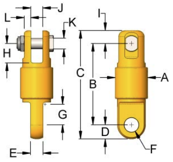 Miller Econo-Link Thrust Bearing Swivel Model 10E182 Jaw to Eye WLL 10 tons