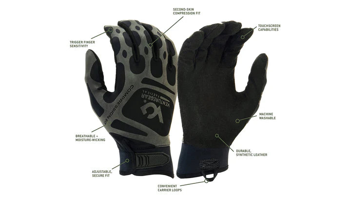 VG Tactical Comprss Training H&L Black Medium (VGTG10BM) Per 1