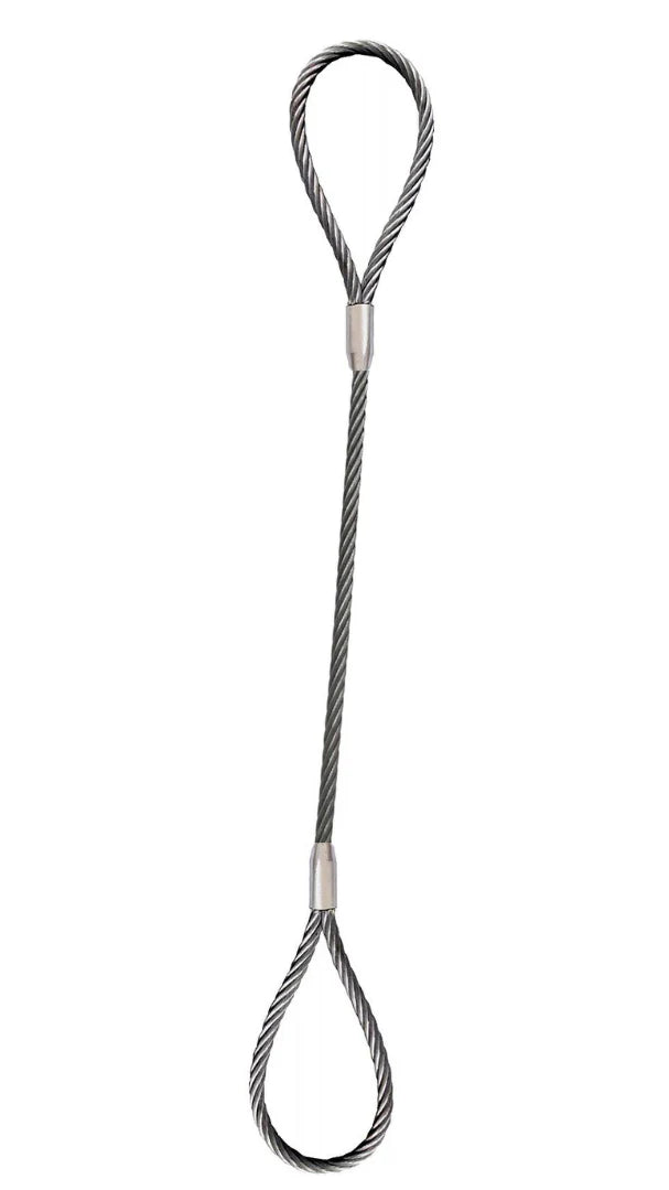 1/2" x 4' single leg wire rope with standard eyes on each end