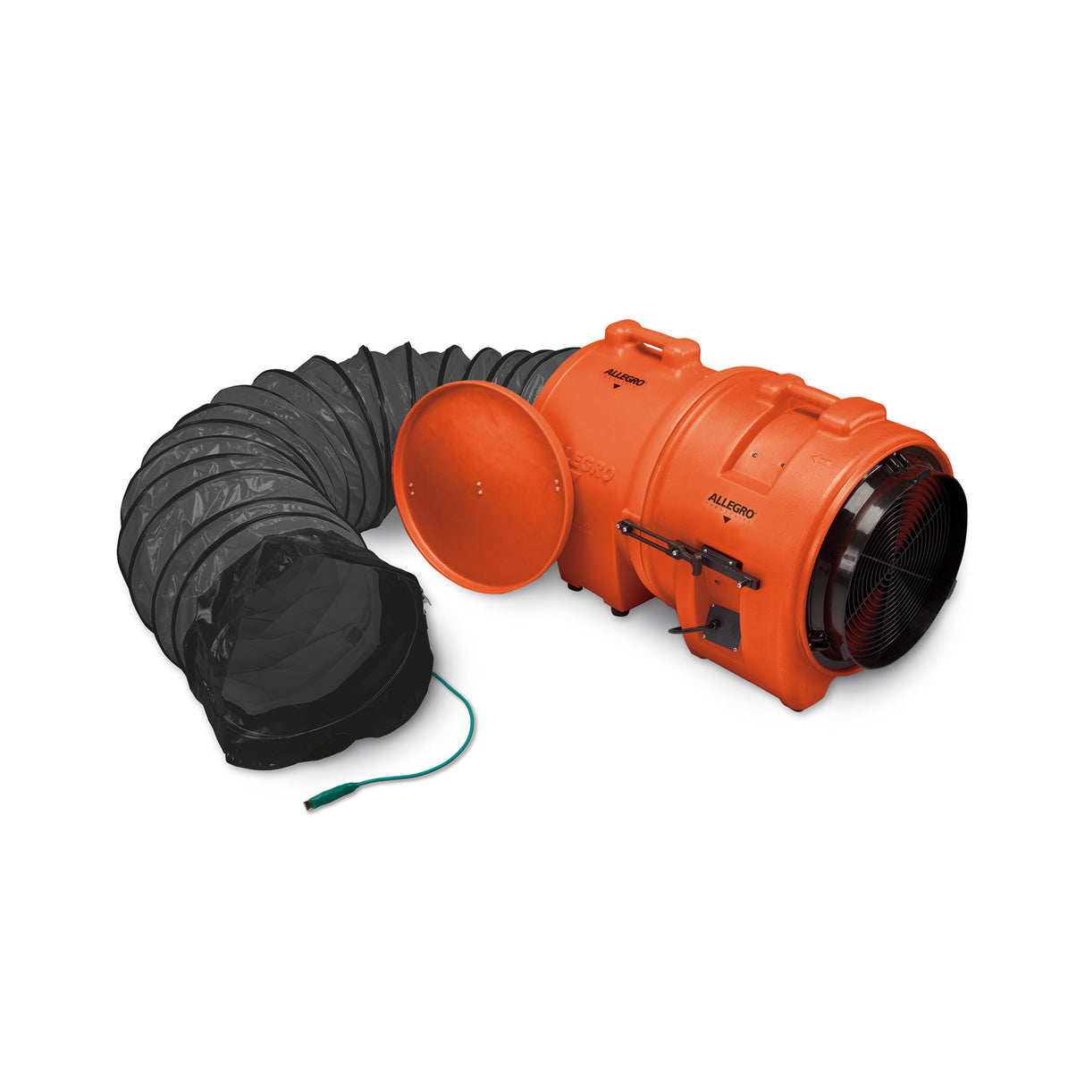 16" Axial Explosion-Proof (EX) Plastic Blower w/ Canister & 25’ Statically Conductive Ducting, 85 lbs. (9558-25)