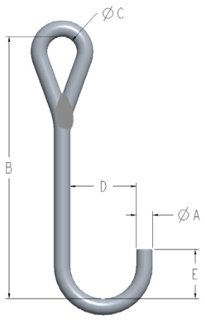 5/16” x 9" J-HOOK STYLE A (11622-9)