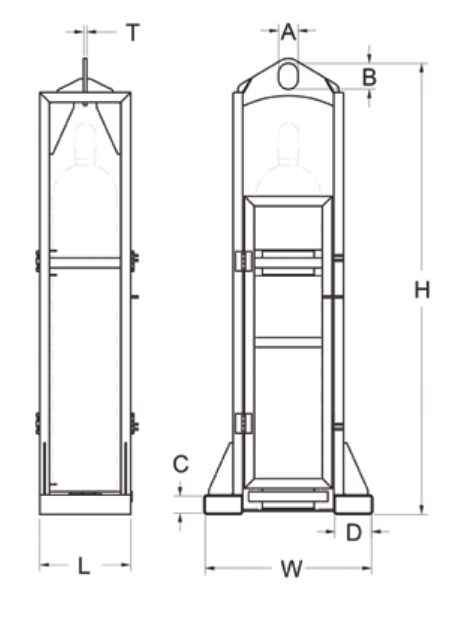 1,500 lbs 4-Tank Bottle Lifter With Straps And Locking Doors (17324)