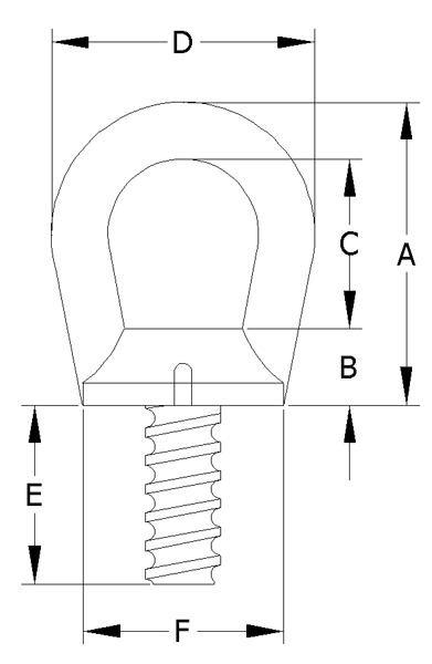 1/2" - 6 Coil Forged Alloy Eye Nut with Threaded Rod 2,500 lbs WLL (48560)