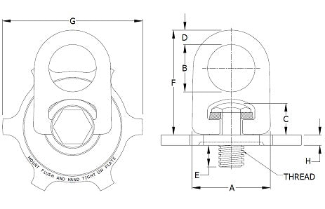 1-1/4" - Acme Street Plate Swivel Hoist Ring (38885)