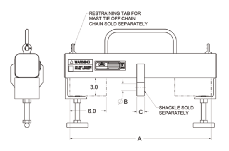 5,000 lbs Sgl Hook Forklift Beam Inside Shackle Mount (11619)