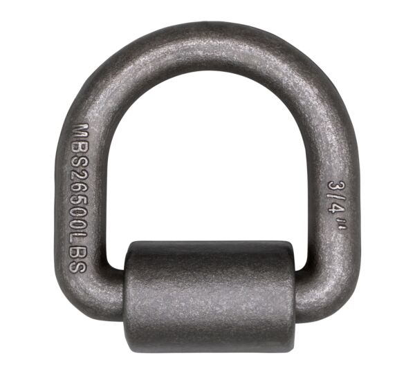 5/8 " DIA. RING, B/S 18,000 LBS FORGED WELD-ON D RING W/ MOUNTING BRACKET RAW FINISH