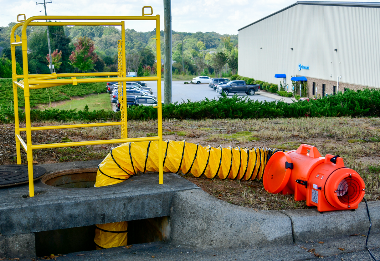 8" Axial AC Plastic Blower w/ Compact Canister & 25’ Ducting, 30 lbs. (9533-25)