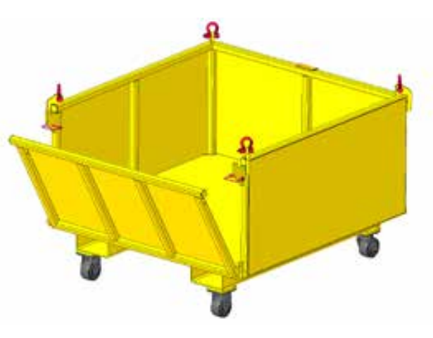 2,500 lbs 36" Drop Side Material Basket w/ Casters(23958)