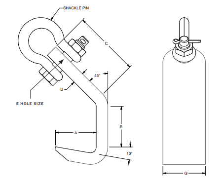3/8" GR100 PLATE HOOK 8,800# WLL (11722)