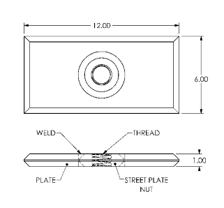 1" - 3.5 Coil Rectangular Weldable Plate (4898B)