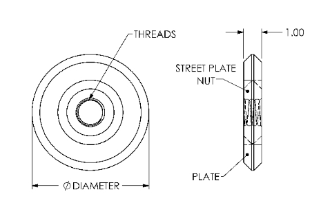 1" - 3.5 Coil Round Weldable Plate (48980B)