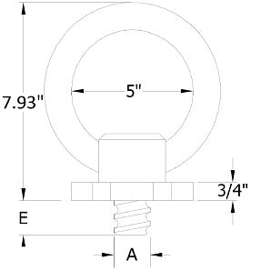 1 in Coil Super Eyebolt 5,000 lbs WLL (48640)