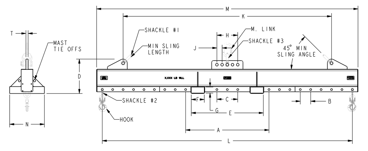 6,000 lbs X 12' Universal Lift Beam (24662)