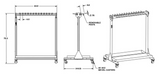 800# 13 PIN PER SIDE, TRAY WITH CASTERS (26354)