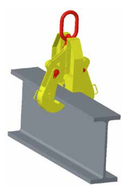 16" MIN TO 36" MAX FLANGE 70,000# INDEXING BEAM GRAB (19913)
