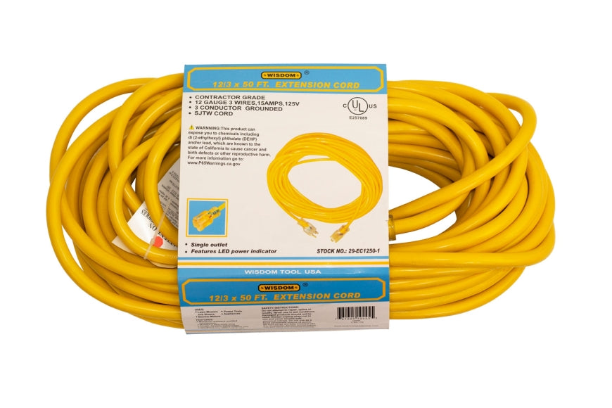 Extention Riging 50 ft. 12/3 Heavy Duty Indoor/Outdoor Extension Cord (29-EC1250 ...