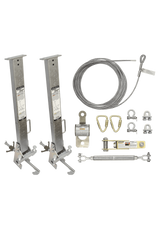 60' SteelGrip® Temporary Cable HLL System and Stanchions with 18" beam clamps (6036018)