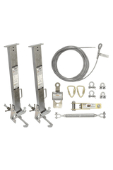 100' SteelGrip® Temporary Cable HLL System and Stanchions with 24" beam clamps (60310024)