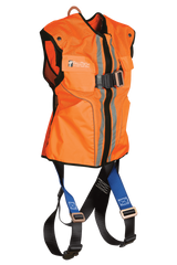 Hi-Vis Orange Construction-grade Vest with 1D Standard Non-belted Full Body Harness (L/XL)