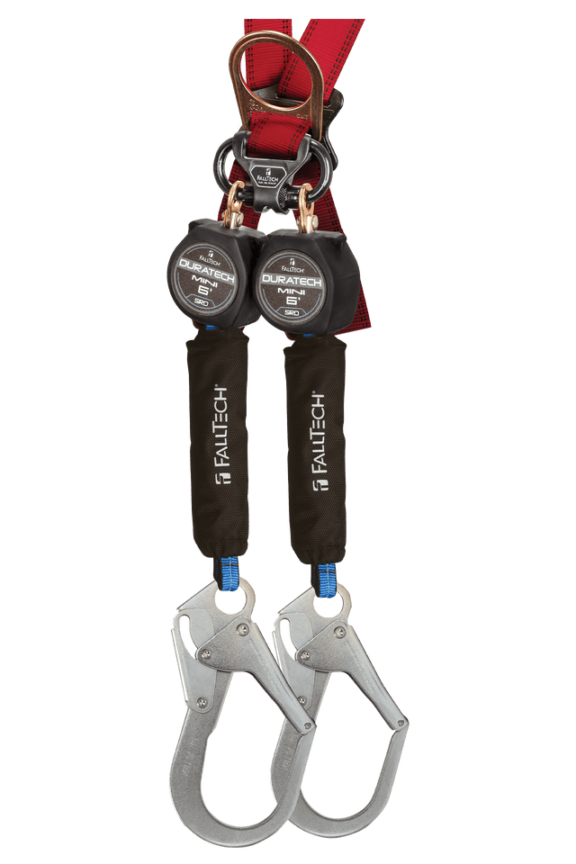 6' DuraTech® Mini Class 1 Personal SRL-P with Steel Rebar Hooks, Includes Steel Dorsal Connecting Carabiner (72706TB3)