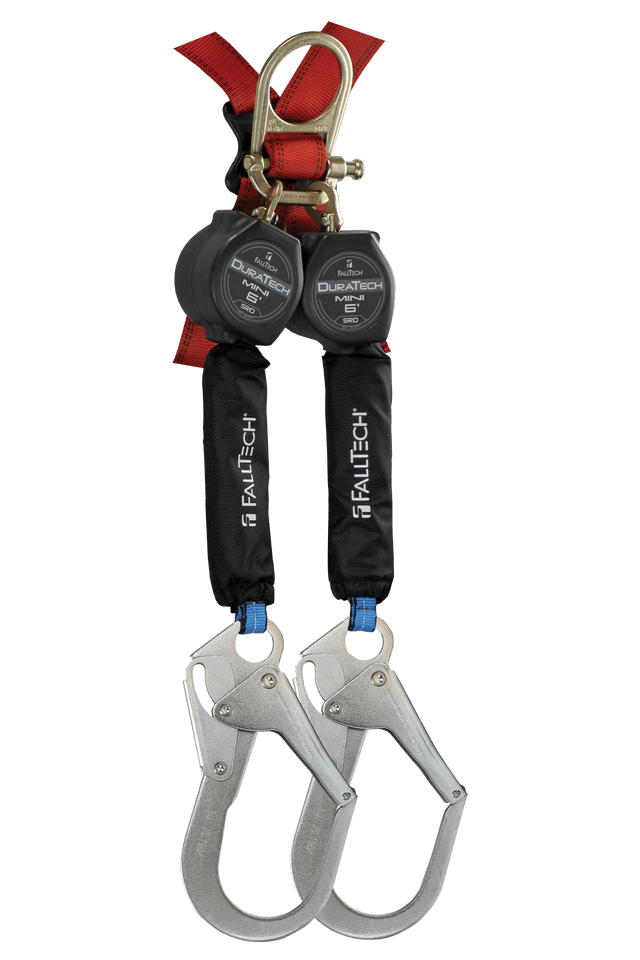 6' DuraTech® Mini Class 1 Personal SRL-P with Steel Rebar Hooks, Includes Triple-Lock Steel Dorsal Connector (72706TH3)