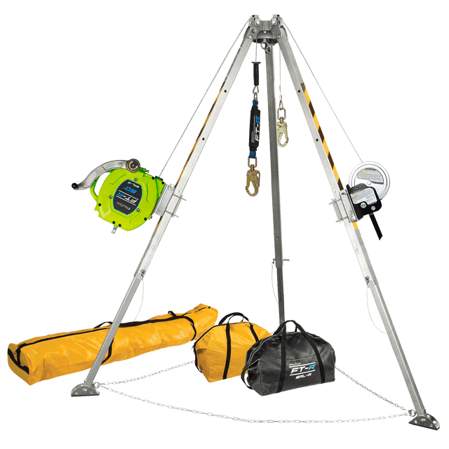 8' Tripod Kit with 7297 Winch, 721560R 3-Way SRL-R, and Storage Bags