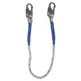 3' Rope Restraint Lanyard, Fixed-length with Steel Snap Hooks (8153)