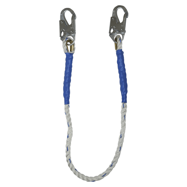 3' Rope Restraint Lanyard, Fixed-length with Steel Snap Hooks (8153)