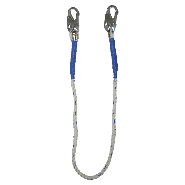 6' Rope Restraint Lanyard, Fixed-length with Steel Snap Hooks (8156)