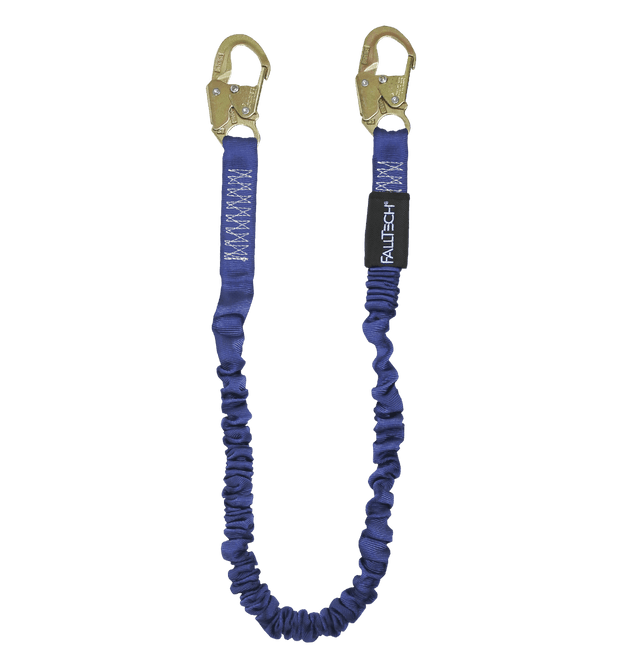 4½' to 6' ElasTech® Energy Absorbing Lanyard, Single-leg with Steel Snap Hooks (8240)