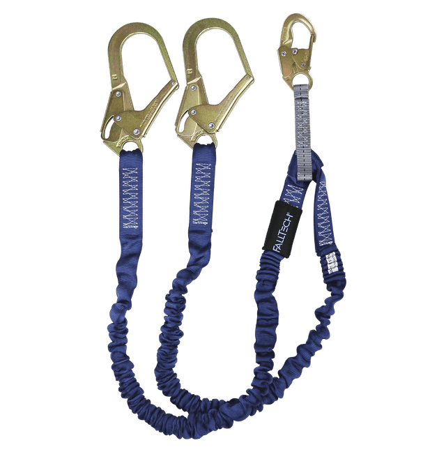 4½' to 6' ElasTech® Energy Absorbing Lanyard, Double-leg with Steel Connectors (8240Y3)