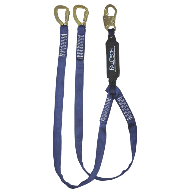 6' WrapTech® Energy Absorbing Lanyard, Double-leg with Steel 5k Tie-back Carabiners (8241Y)