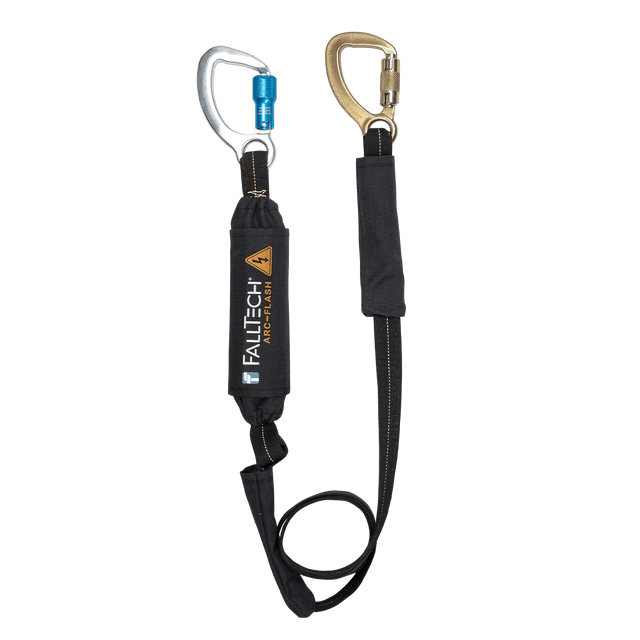 6' Arc Flash Energy Absorbing Lanyard, Single-leg with Aluminum CE Carabiner and Steel 5k Carabiner (82426)