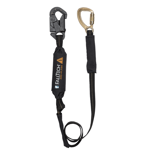 6' Arc Flash Energy Absorbing Lanyard, Single-leg with Dielectric Snap Hook and Steel 5k Carabiner (8242AFD)