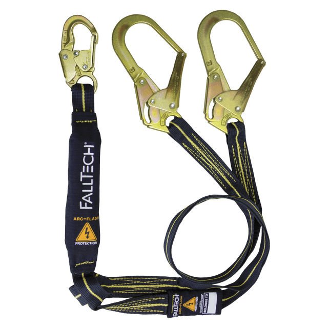 6' Arc Flash Energy Absorbing Lanyard, Double-leg with Steel Connectors (8242Y3AF)