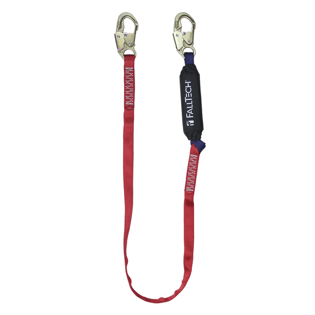 6' Ironman® 12' free fall Energy Absorbing Lanyard, Single-leg with Steel Snap Hooks (8247B)