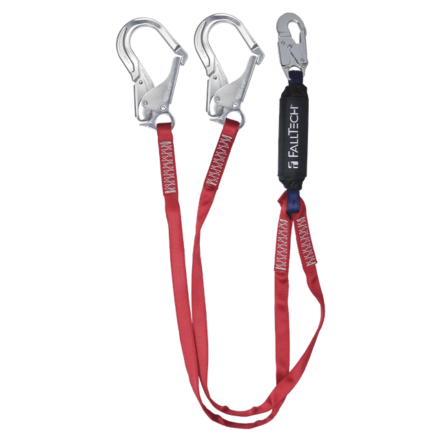 6' Ironman® 12' free fall Energy Absorbing Lanyard, Double-leg with Aluminum Connectors (8247BY3A)