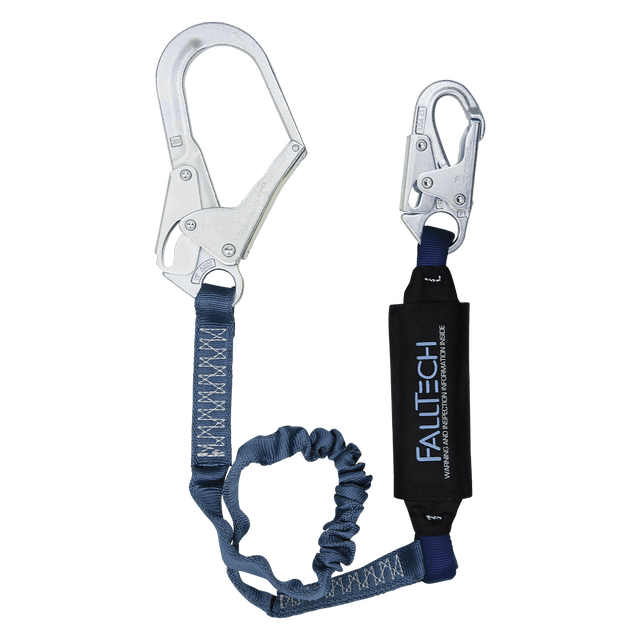 4½' to 6' ViewPack® Elastic Energy Absorbing Lanyard, Single-leg with Steel Connectors (8256EL3)