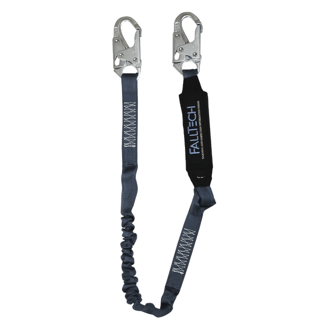 4½' to 6' ViewPack® Elastic Energy Absorbing Lanyard, Single-leg with Steel Snap Hooks (8256EL)