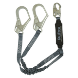 4½' to 6' ViewPack® Elastic Energy Absorbing Lanyard, Double-leg with Steel Connectors (8256ELY3)
